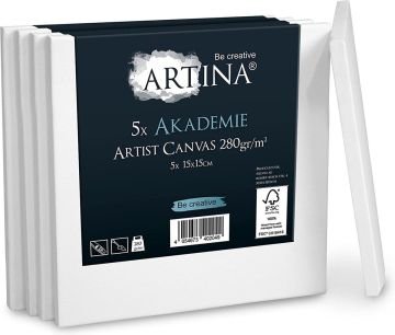 Комплект 5 броя платна за рисуване Artina 15х15см