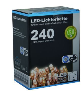 Коледни LED лампички с адаптер 240бр-21м