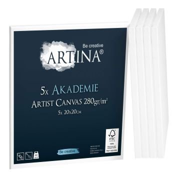Комплект 5 броя платна за рисуване Artina 20x20см