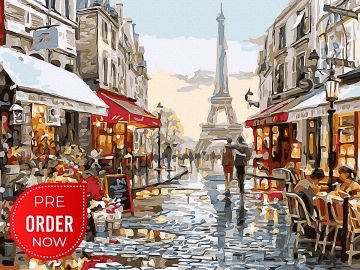 Рисуване по номера - Елегантна парижка улица, 30х40см