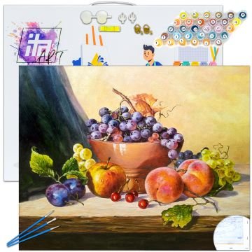 Рисуване по номера - Натюрморт с грозде, 40х50см