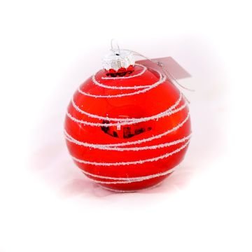 Коледна топка за декорация на елха, диаметър 8см, червен