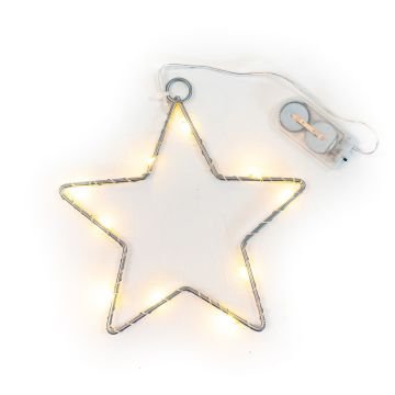 Коледна звезда с 10 LED светодиода, захранвана с батерии