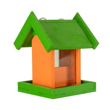 Хранилка за птици- оранжево-зелена 19x17x24,5см