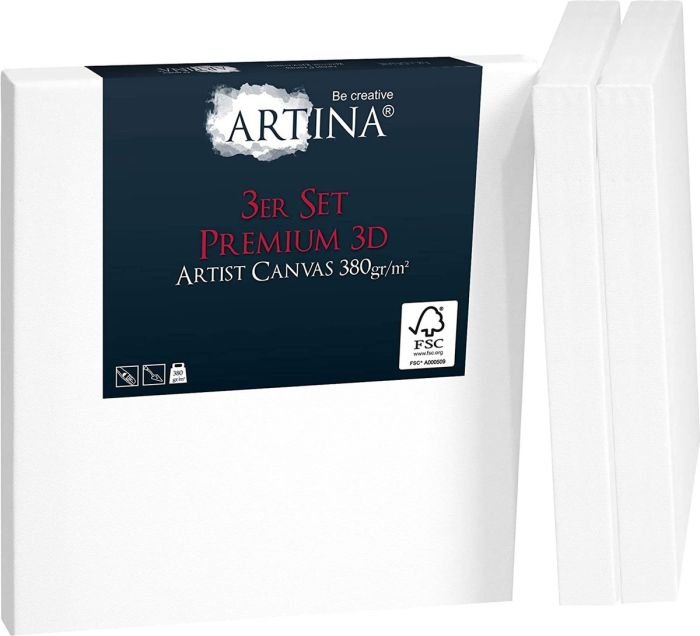 Комплект 3 броя 3D платна за рисуване Artina Premium 25x25