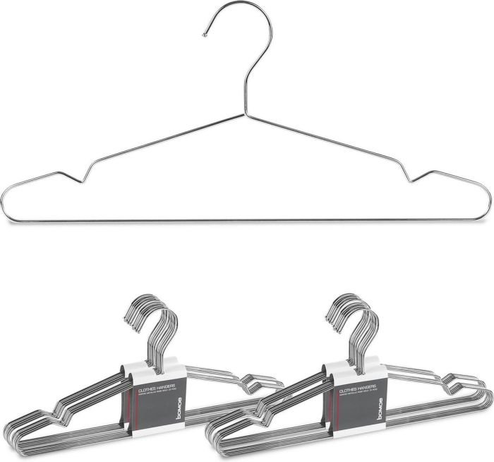 Комплект метални закачалки за дрехи Bomoe - 20 броя - Сребро