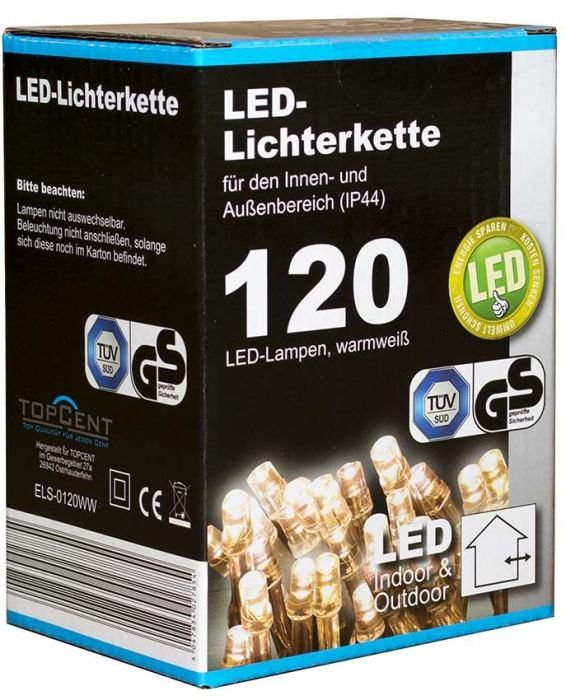 Коледни LED лампички с адаптер 120бр-12м