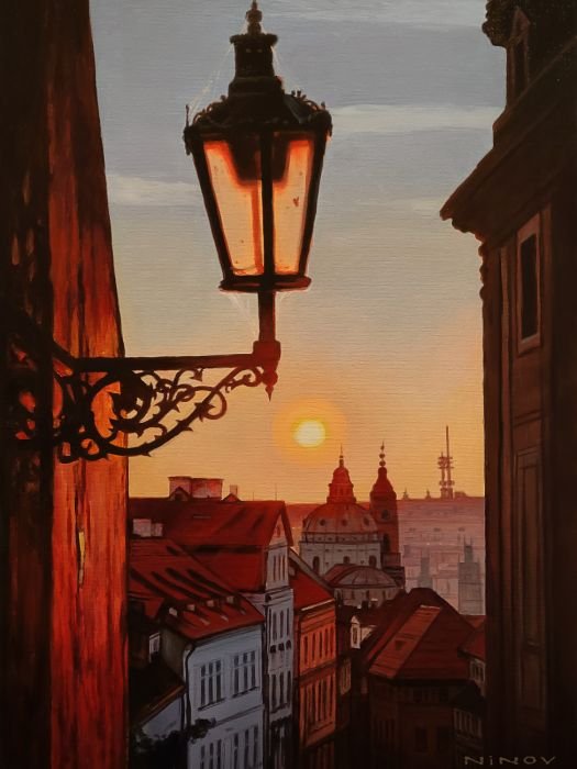 Рисуване по номера - Златна Прага, 40х50см