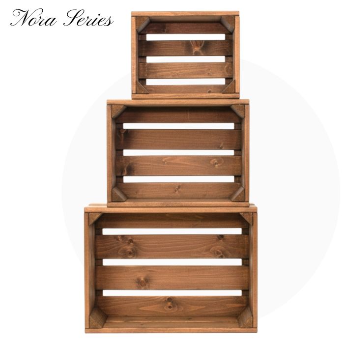 Декоративни дървени щайги 3 в 1, серия Нора - Кафяв