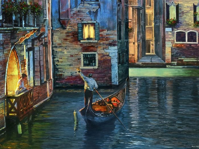 Пъзел - Венециански романс, 50x70см, 1000 части