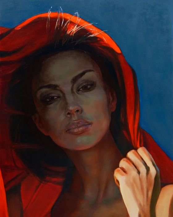 Рисуване по номера - Жената в червено, 40х50см