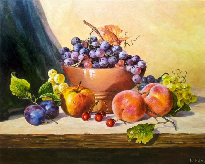 Рисуване по номера - Натюрморт с грозде, 40х50см