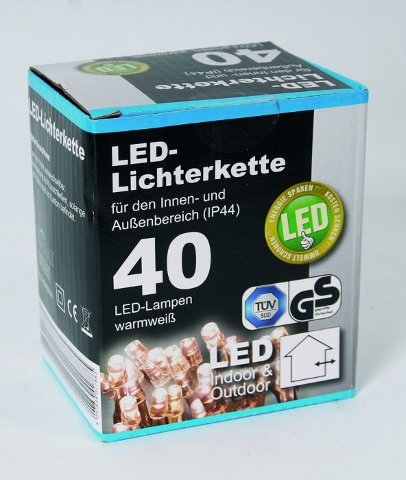 Коледни LED лампички с адаптер 40бр-6м
