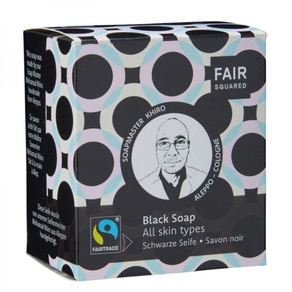 Черен сапун за лице с активен въглен за всякакъв тип кожа Fair Squared 160гр
