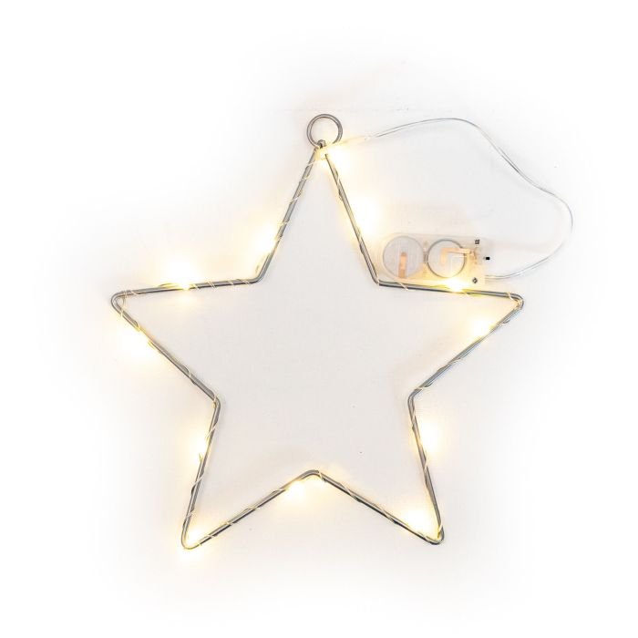 Коледна звезда с 12 LED светодиода, захранвана с батерии