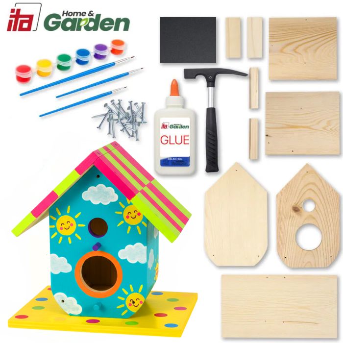 Хранилка за птички сглоби и оцвети RusticRefuel, 22x12x22,5см