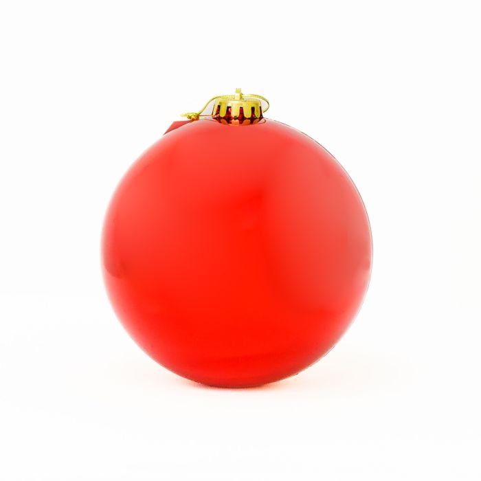 Коледна топка за декорация на елха, диаметър 14см, червен