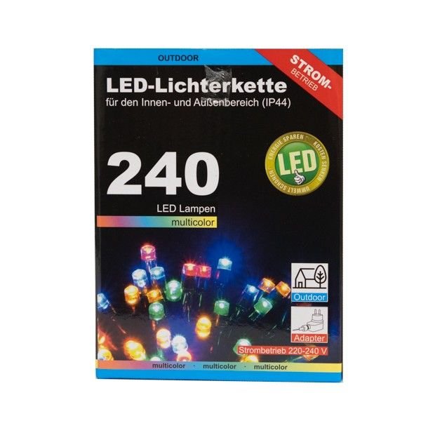 LED коледни лампички, многоцветни с 240 светлодиода, 21м
